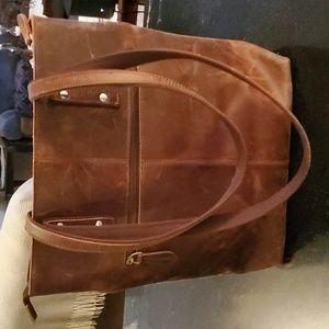 Genuine Leather Large Handbag. Ventage Look. Please See Photos